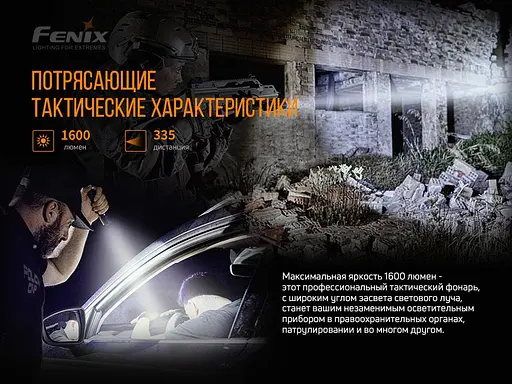 Ручний тактичний ліхтарик Fenix TK11 TAC 1600лм (Чорний) - фото 8