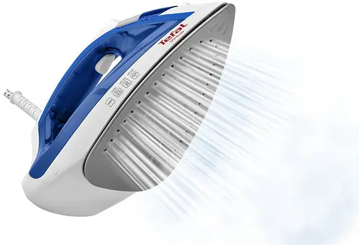 Праска парова Tefal FV1711 антипригарна підошва 1800 Вт паровий удар 80 г/хв 1 шт. біло-синій (28110-IS) - фото 4