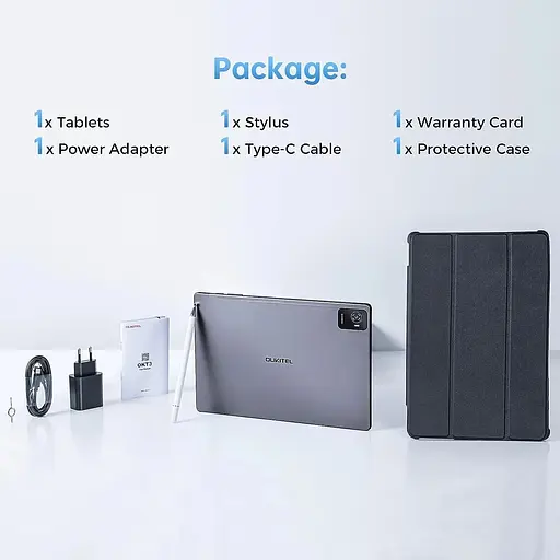 Планшет Oukitel OKT3 10.51" FHD /8GB/256GB/ T616 / 8250mAh / 16+8Мп / Dual SIM / LTE Grey - фото 6