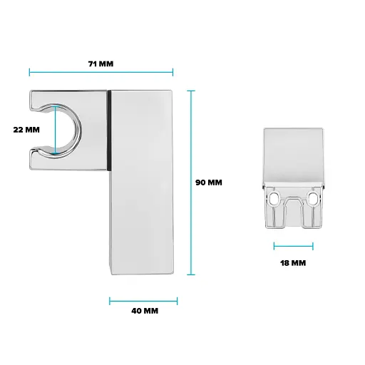Держатель для ручной душевой лейки Drop HL-M90-CH/CUB крепеж дюбель - фото 5