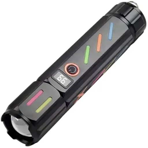 Ліхтар ручний з флуоресцентним забарвленням 530 білий лазерний світлодідод PM30-TG zoom Power Bank Чорний - фото 1