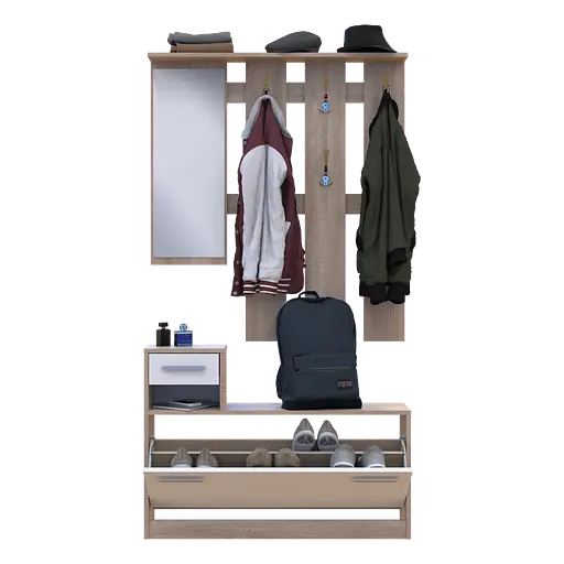 Прихожая Doros Alice Белый/Дуб Сонома 1 зеркало 100х25х182,9 (44900238) - фото 15