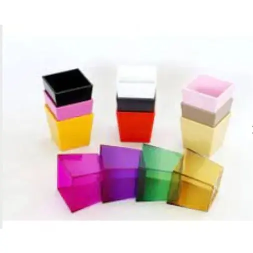 Кашпо Квадрат 90 mm синій (прозорий)