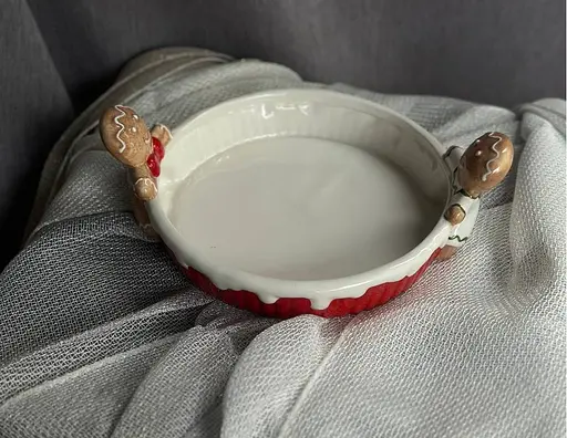 Новогоднее блюдо Elisey 6021-007 сервировочное керамика Рождественское печенье 21x8 см Белый с красным - фото 5