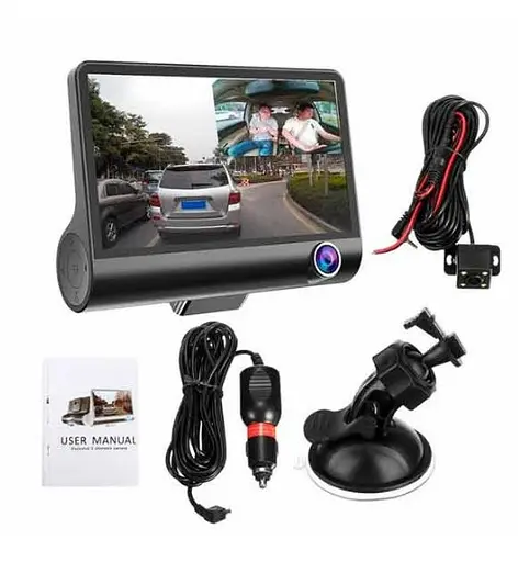 Видеорегистратор для авто с 3 камерами Car DVR WDR Full HD 1080P - фото 8