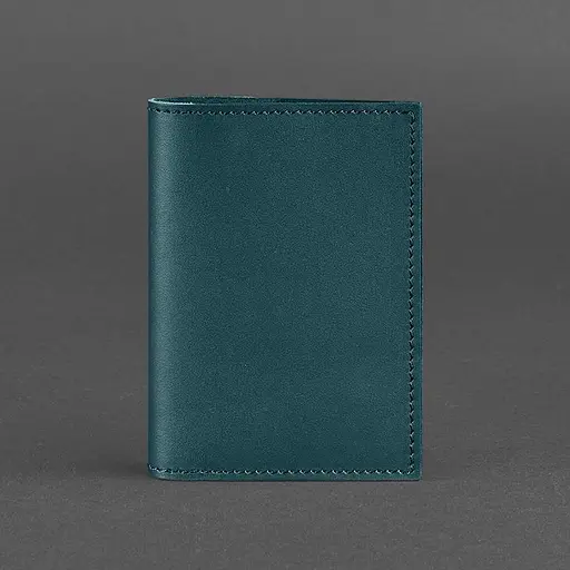 Шкіряна обкладинка для паспорта та військового квитка 1.2 зелена - фото 5