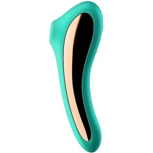 Вакуумний стимулятор із вібрацією Satisfyer Dual Kiss Green - фото 4