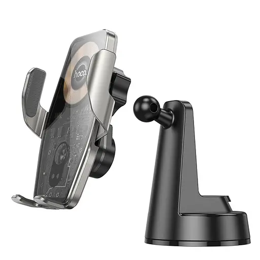 Автотримач Hoco HW27 магнітний з бездротовою зарядкою чорний сірий - фото 4