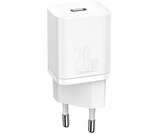 Блок зарядного адаптера Baseus Super Si Quick Charger 20 W USB-C (CCSUP-B02) белый - фото 1