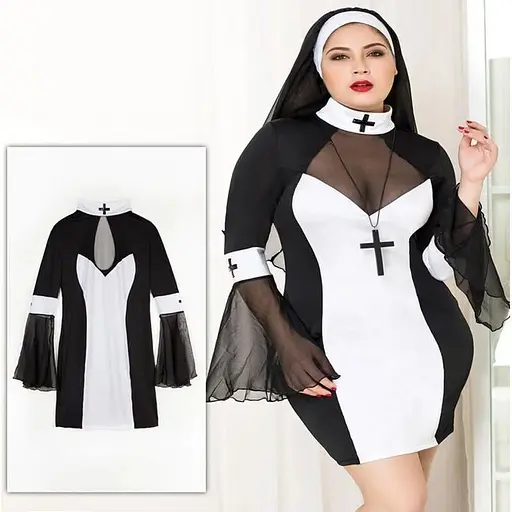 Еротичний костюм черниці JSY P71109 Plus size - фото 6