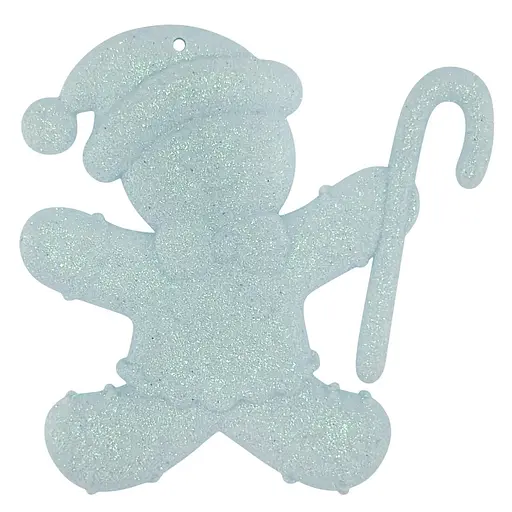 Ялинкова іграшка MIS LT Пряник-сніговик 10х10х1,5 см блакитний - фото 1