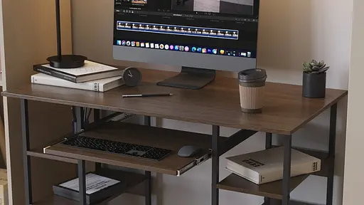 Компьютерный стол Ferrum-decor Тим 75x140x70 черный ДСП Дуб Сонома Труфель 16мм (FRD-103982) - фото 2