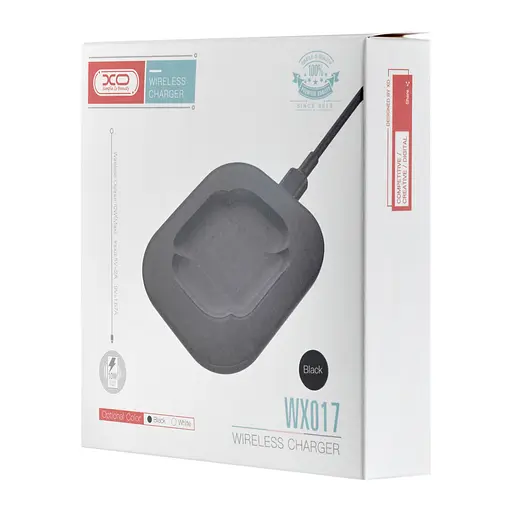 Бездротовий зарядний пристрій XO WX017 10W wireless fast charger Чорний - фото 2