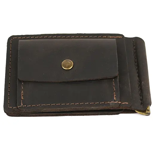 Зажим с монеткой кожаный темно-коричневый Tarwa 11.5х8х1 см acs0032184 - фото 5