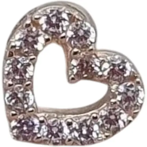 Золотая серьга для пирсинга хеликса Ирий Сердечко с фианитами. З40104ШТ