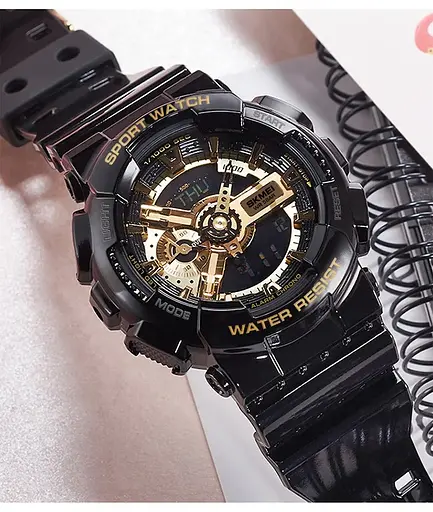 Наручные тактические часы Skmei 1688 (Черный с золотистым) - фото 2