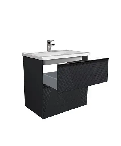 Тумба Мойдодир Rome 70-U з умивальником Debut 70 підвісна підлогова Графіт - фото 3