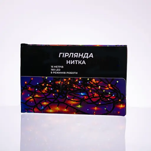 Новорічна гірлянда кімнатна нитка GarlandoPro 16 м 160 LED білий провід Біле світло W160LED16MWW - фото 6