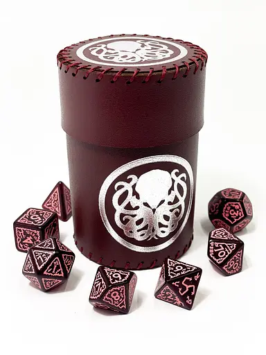 Настольная игра Планета Ігор Чаша для кубиков Ктулху (бургунди) (Dice cup Cthulhu burgundy) (pi-dc003) - фото 4