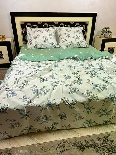 Постільна білизна бавовняна Маргаритка Півтораспальна 150 x 220 Бязь Біла 70 х 70