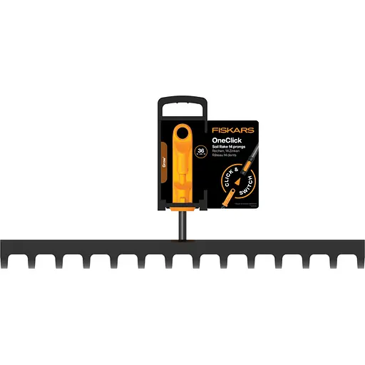 Грабли для грунта Fiskars OneClick 36 см, 14 зубьев (1080677) - фото 2