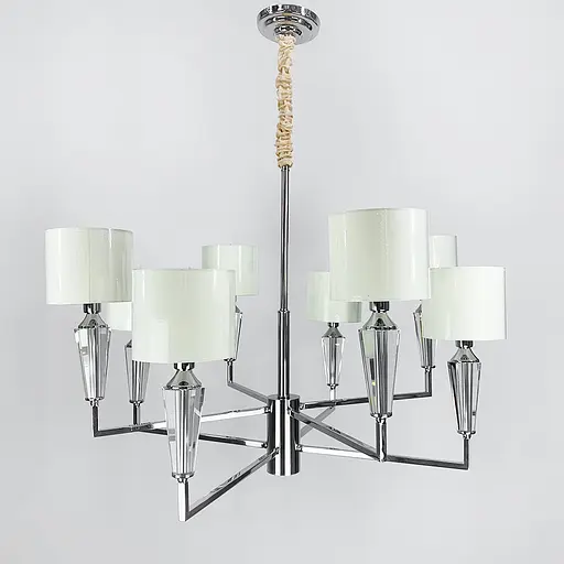 Класична хромова люстра з круглими абажурами Line.F AT 30/8 - фото 1