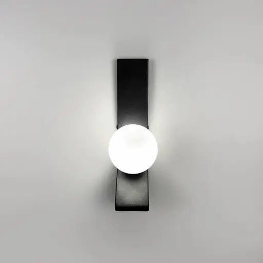 Бра із білим плафоном у чорному корпусі 23 см Line F Арт. WJ55/1 BK - фото 2