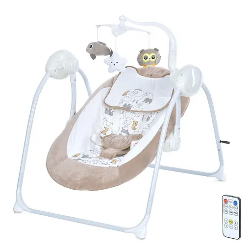 Колыбельный центр EL Camino ME 1075 Beige Animals, музыка, ночной свет, мобиль с игрушками
