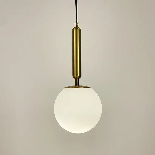 Подвесной латунный светильник с белым матовым плафоном. | Line F | Арт. A345/1 AB+WT - фото 5