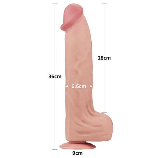 Фаллоимитатор LoveToy Sliding-Skin Dual Layer Dong King Sized 36 см телесный - фото 18