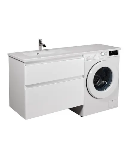 Тумба Мойдодир Палермо 80-U Adam 140 L Білий підвісна з крилом над пральною машиною Білий - фото 2