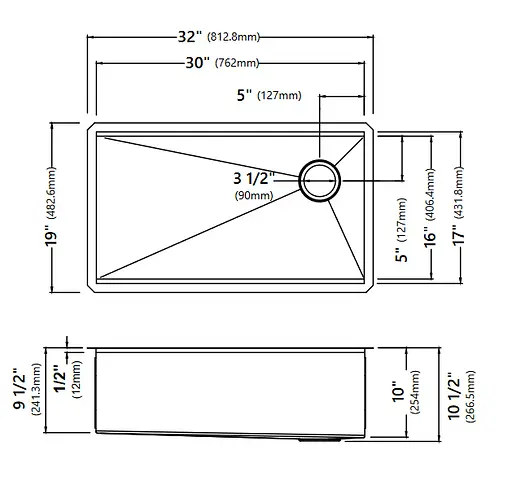 Кухонная мойка Kraus Kore KWU110-32/PGM, Графит - фото 3