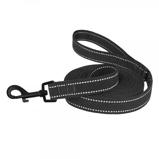 Поводок для собак Barksi Сotton с карабином квадратное ушко 200x1.6 см графит - фото 5