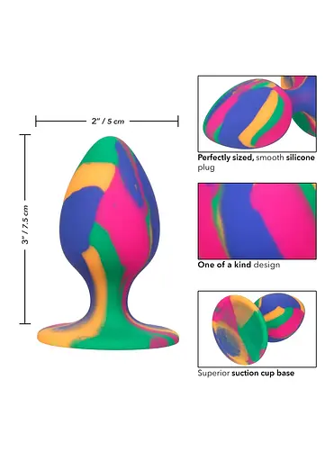 Анальная пробка CalExotics Tie-Dye Plug Medium 7.5 см мульти - фото 7