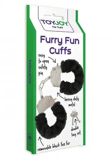 Наручники Toy Joy Furry Fun Cuffs 28 см чорний - фото 5