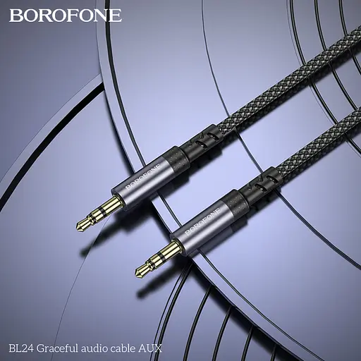 Аудіокабель BOROFONE BL24 Graceful audio cable AUX Metal Grey - фото 8
