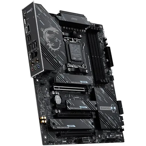 Материнская плата MSI AM5 X870E Gaming PLUS WIFI, X870E, 4xDDR5, Int.Video (CPU), 4xSATA3, 3xM.2, 1xPCI-E 5.0 x16, 1xPCI-E 4.0 x16, 1xPCI-E 3.0 x16, 1xPCI-E 3.0 x1, ALC897, 8126-VB, WiFi 7, Bluetooth 5.4, 8xUSB 3.2 / 10xUSB 2.0, HDMI/Type-C, ATX - фото 3