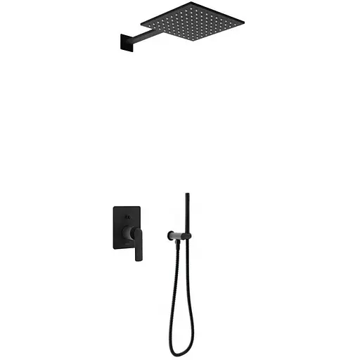 Душова система Kohlman Experience 25 black + BOX прихованого монтажу QW210EBQ25, Чорний матовий - фото 1