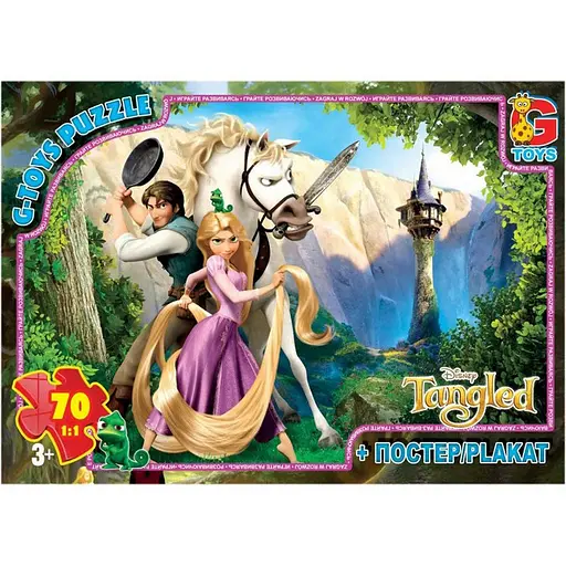 Детский пазл "Рапунцель" G-Toys TA002 плакат 70 элементов - фото 1
