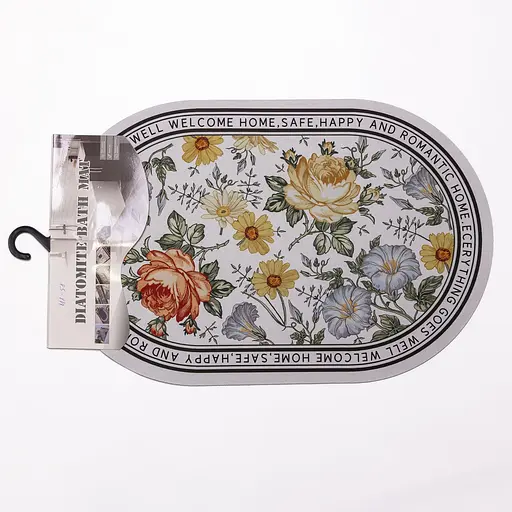 Діатомітовий овальний килимок для дому 38×58 (см) вологопоглинальнючий килимок для кухні ванни та туалету Yiwu HP-42-58 - фото 3