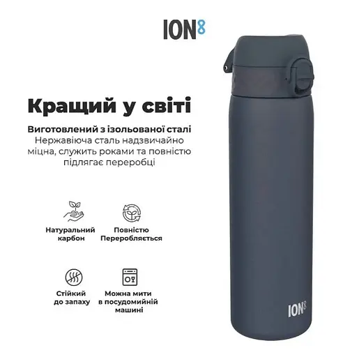 Пляшка для води ION8 металева вакуумна 500 мл Vacuum Insulated Navy (I8TS500NAVY) - фото 6