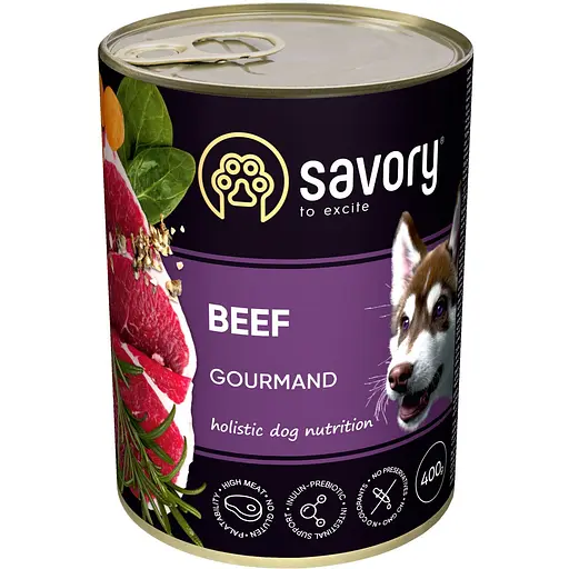 Вологий корм Savory для дорослих собак усіх порід з яловичиною 400 г - фото 1