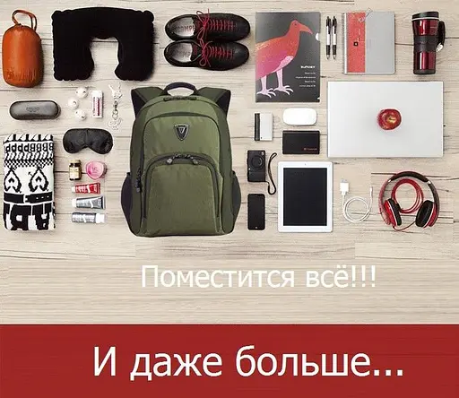 Рюкзак для ноутбука 15,6" PON-394TY + дождевик хаки Sumdex sum0028802 - фото 7