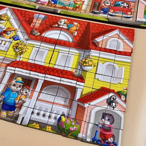 Дерев'яний пазл-вкладиш "Котячий будинок пазл літній" Ubumblebees (ПСД273) PSD273 - фото 6