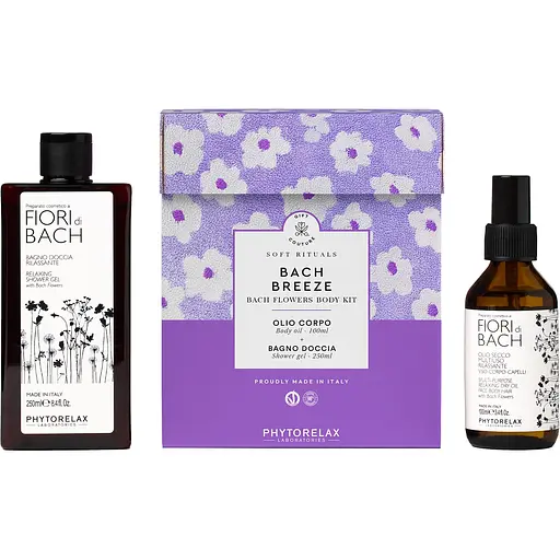 Подарунковий набір для тіла Phytorelax Soft Rituals Bach Flowers: гель для душу 250 мл + олія для тіла, волосся та обличчя 100 мл