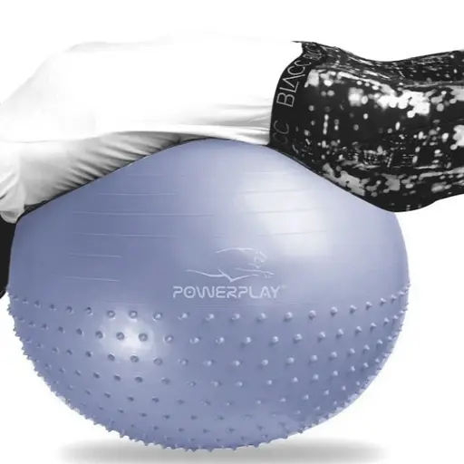 М'яч для фітнесу (фітбол) напівмасажний PowerPlay 4003 Ø75 cm Gymball Sky Blue + помпа (PP_4003_75_Sky_Blue) - фото 3