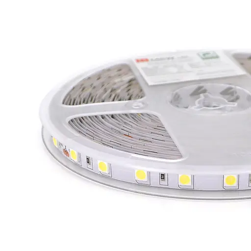 Світлодіодна стрічка Mervesun MRW-5050-B-24 4K, (60 світлодіодів), 24V, 11W, IP20, під паяння, 10 метрів котушка, White - фото 1