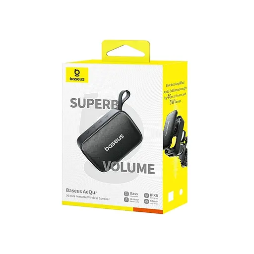 Акустика Baseus AeQur 30 Mini Portable Wireless Speaker A20077900123-00 бездротова чорна - фото 7