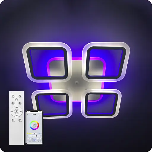 Люстра светодиодная 517 Light 3color с пультом 72Вт Белый (01321) - фото 7