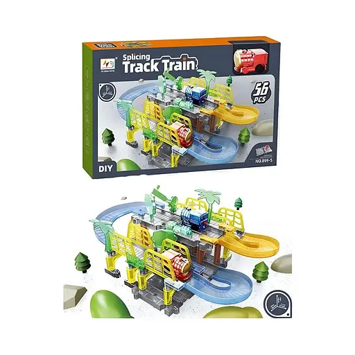 Залізничний трек 899-5, 52 деталей, локомотив із реалістичним дизайном - фото 3